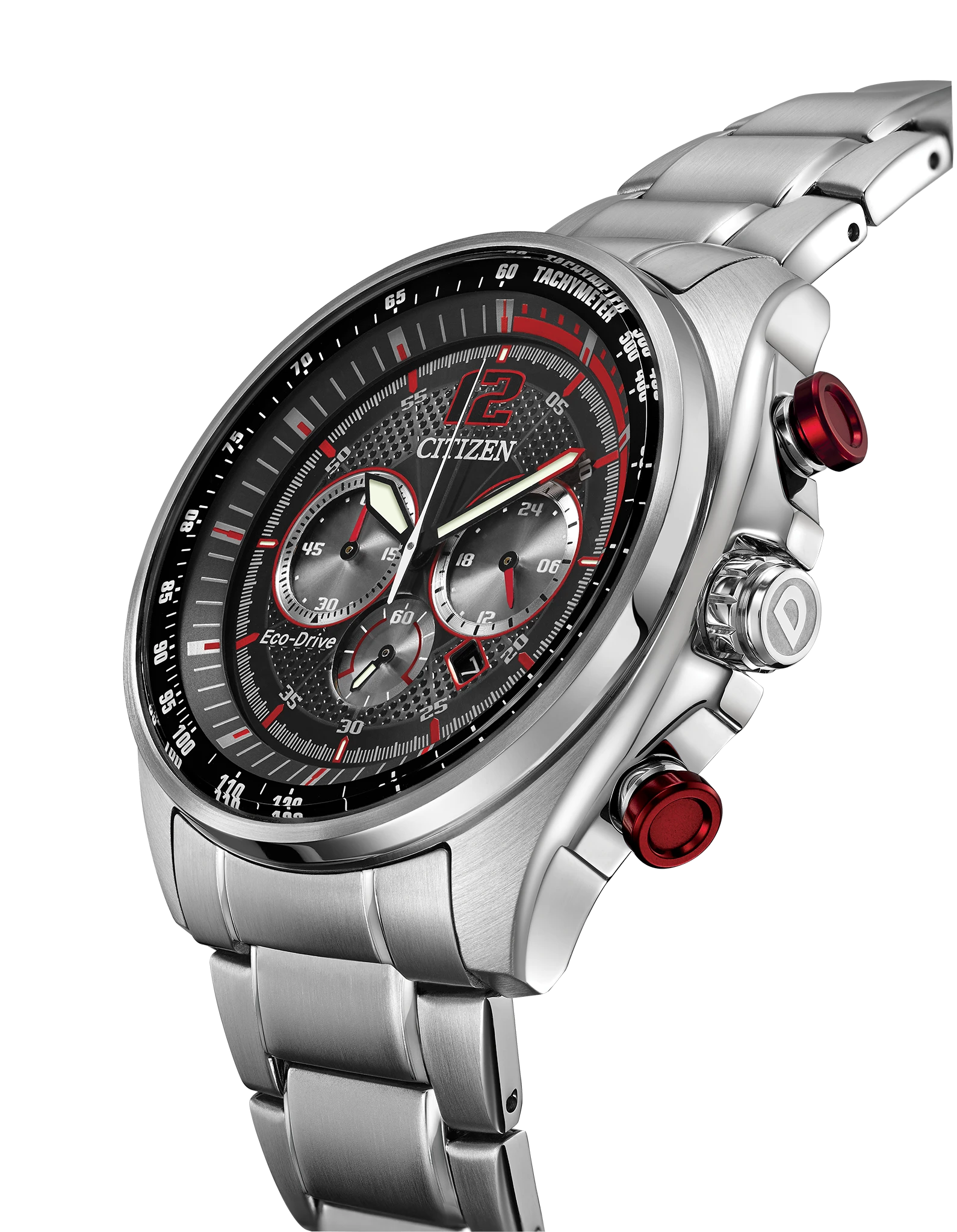 WDR - Men's Eco-Drive CA4190-54E Steel Red Accent Watch | CITIZEN